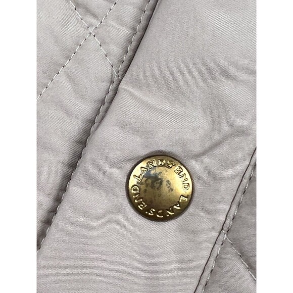Lands End Jacket Women XL Coat Diamond Quilted Beige Lightweight Classic Casual - Picture 4 of 16